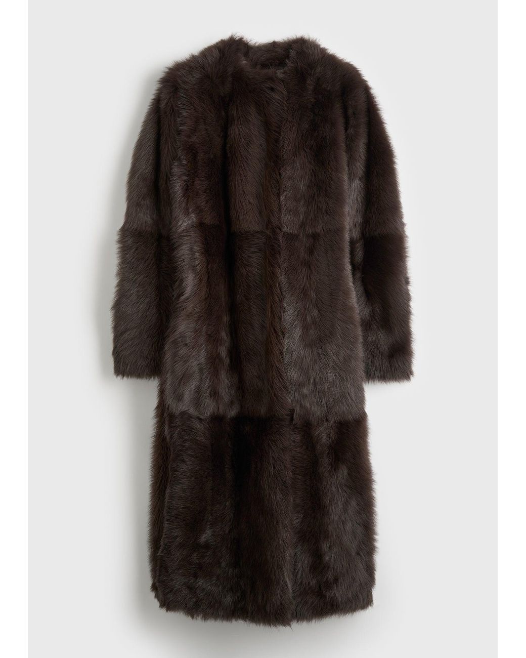 Totême Black Silky Shearling Coat