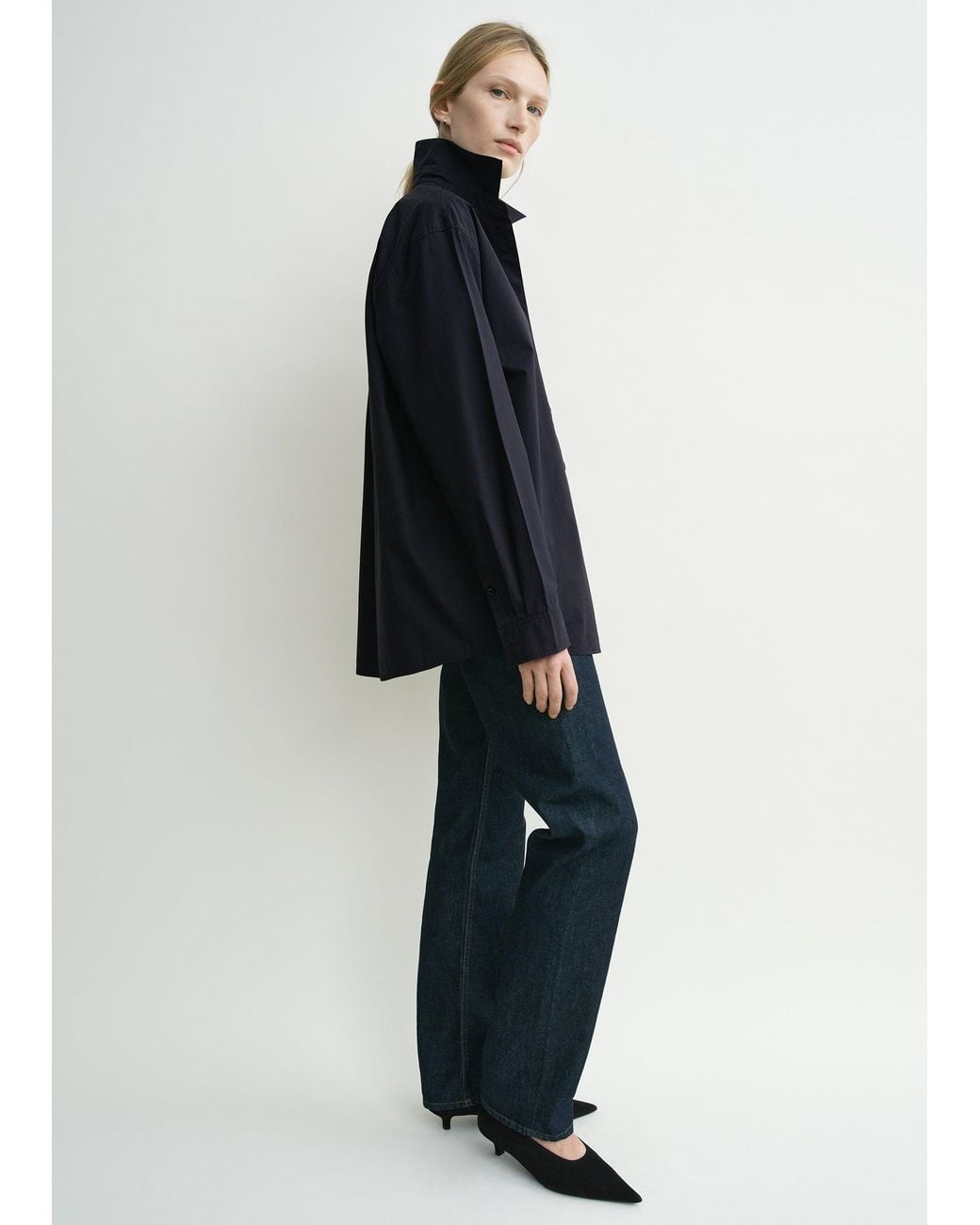 Totême Blue Classic Tumbled Shirt