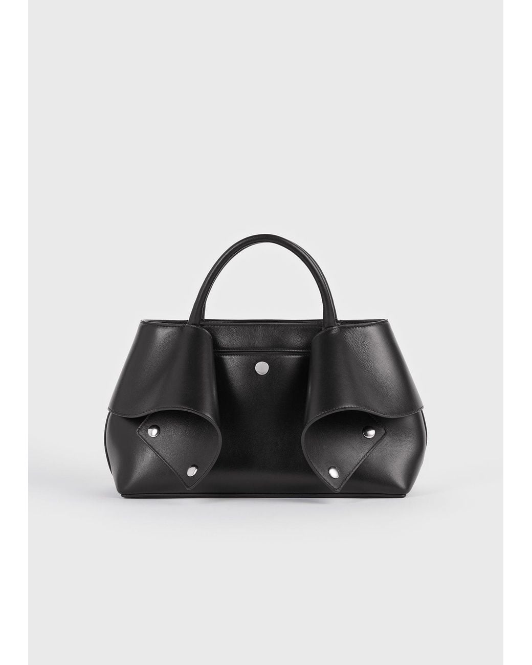 Totême Black Mercer Leather Tote Handbag