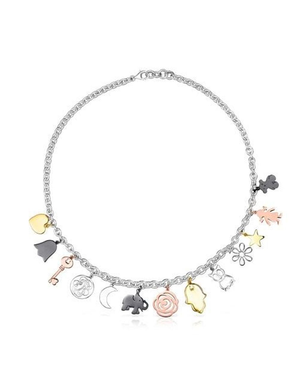 Tous Silver, Silver Vermeil, Rose Silver Vermeil And Dark Silver Sweet  Dolls Necklace in Metallic | Lyst
