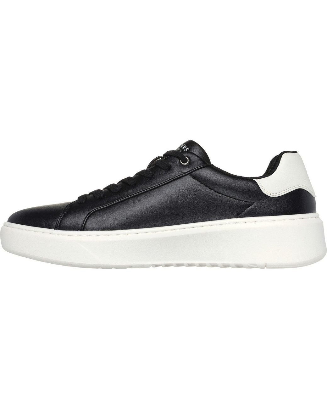 Skechers Black Court Break Suit Sneaker 183175-Blk Lace Up Shoes for men