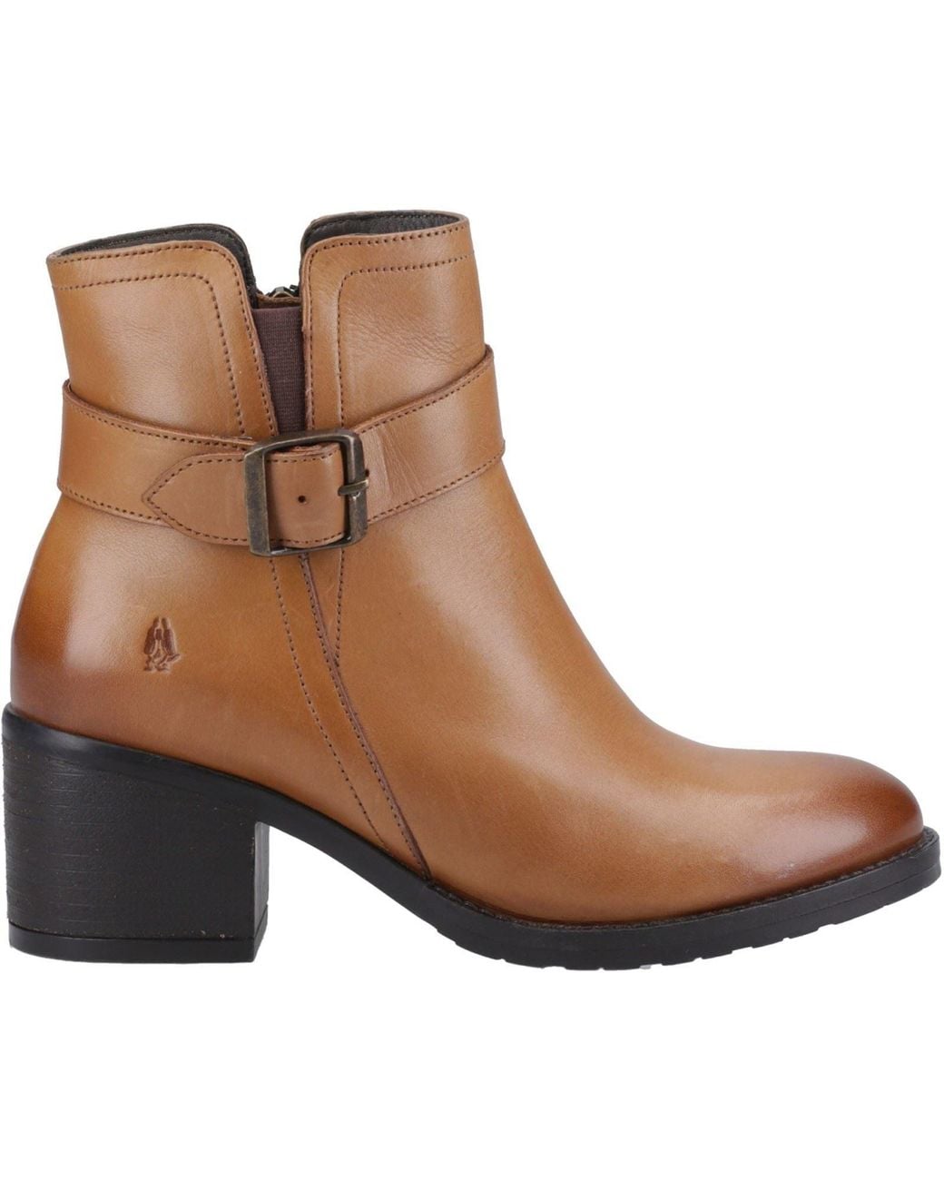 Hush Puppies Brown Hensley Leather Heeled Ankle Boots