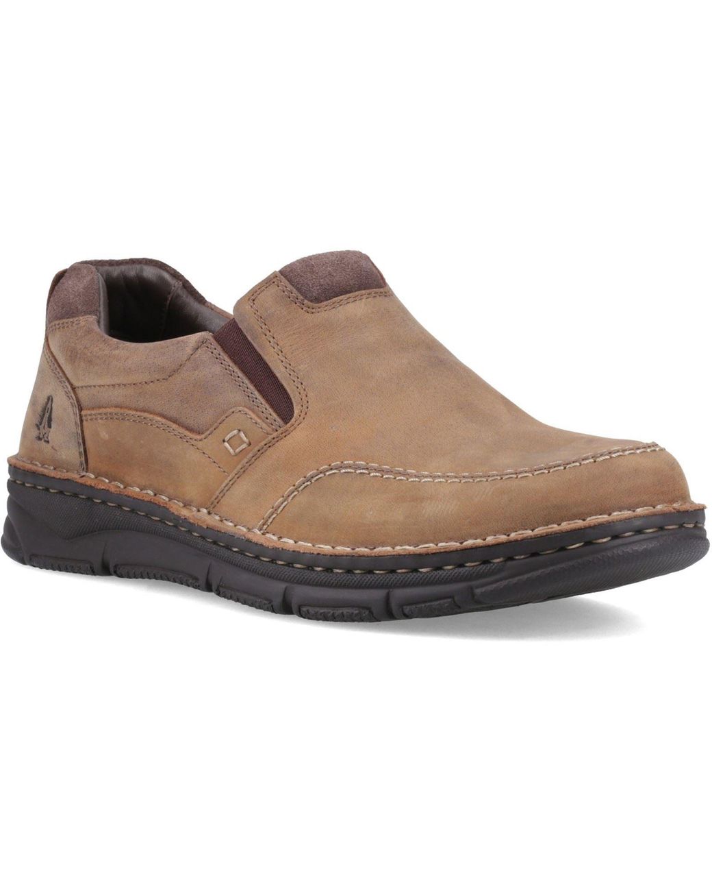 Hush Puppies Brown Franco Slip On Leather Loafers for men