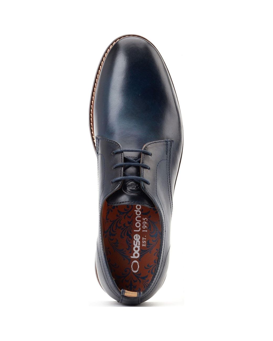 Base London Blue Roly Leather Lace-Up Shoes for men