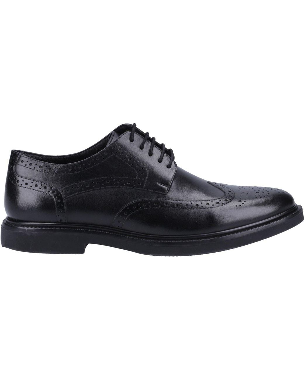 Hush Puppies Black Kingston Leather Brogues Shoes for men