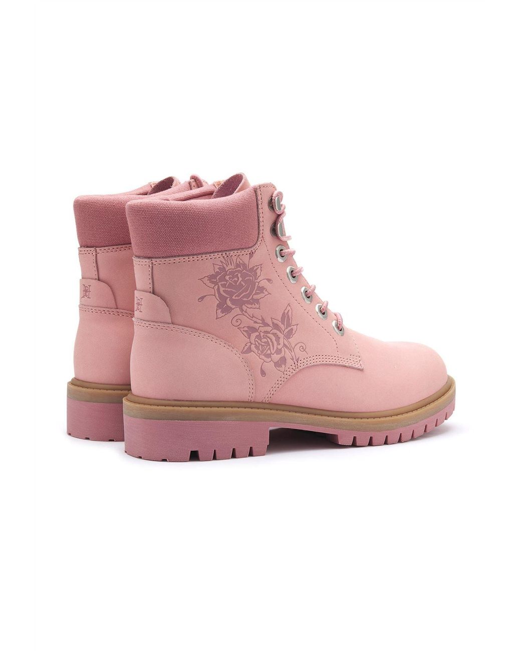 Ed Hardy Pink Wild Roses Nubuck Boots
