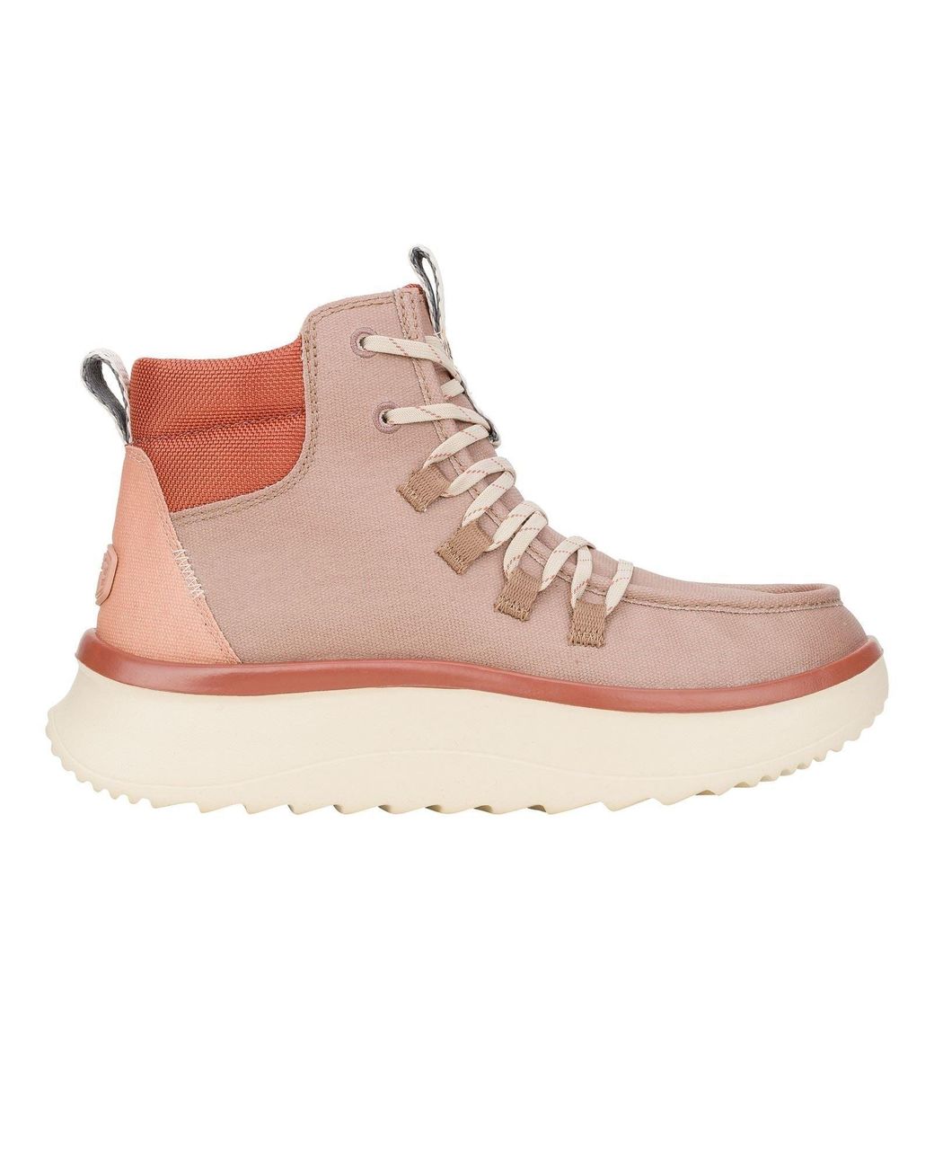 HeyDude Pink Wendy Peak Apres Pu Coated Canvas Desert Boots