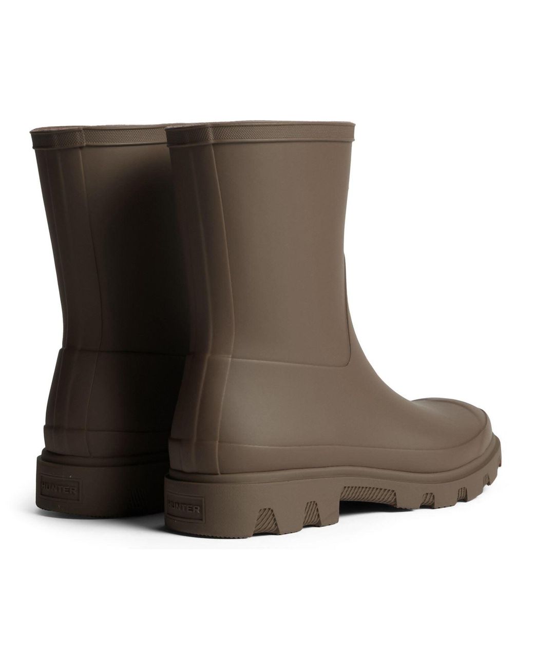 Hunter Brown Downpour Short Boot Rubber Wellington Boots