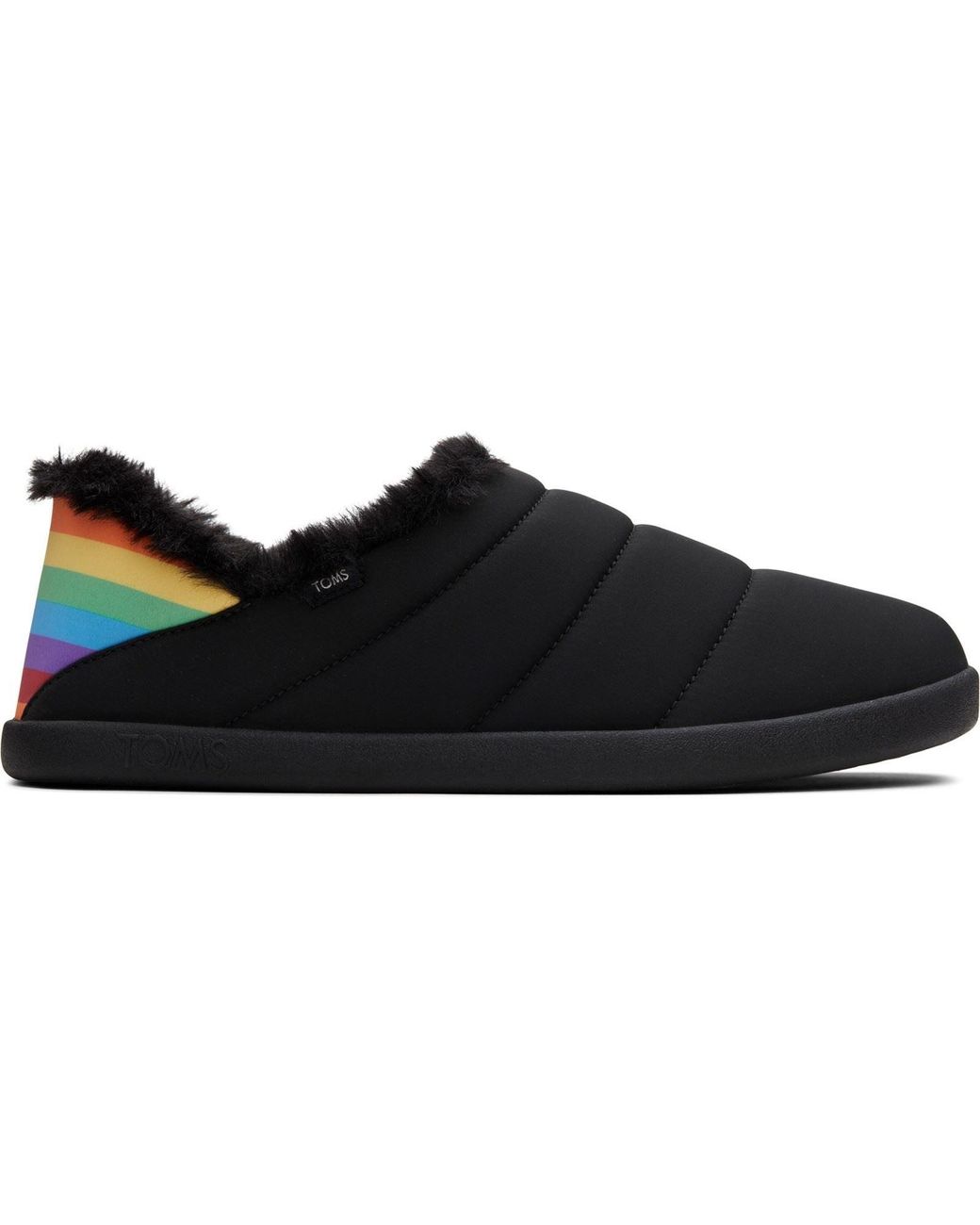TOMS Black Ezra Nylon Matte Woven/ Slippers