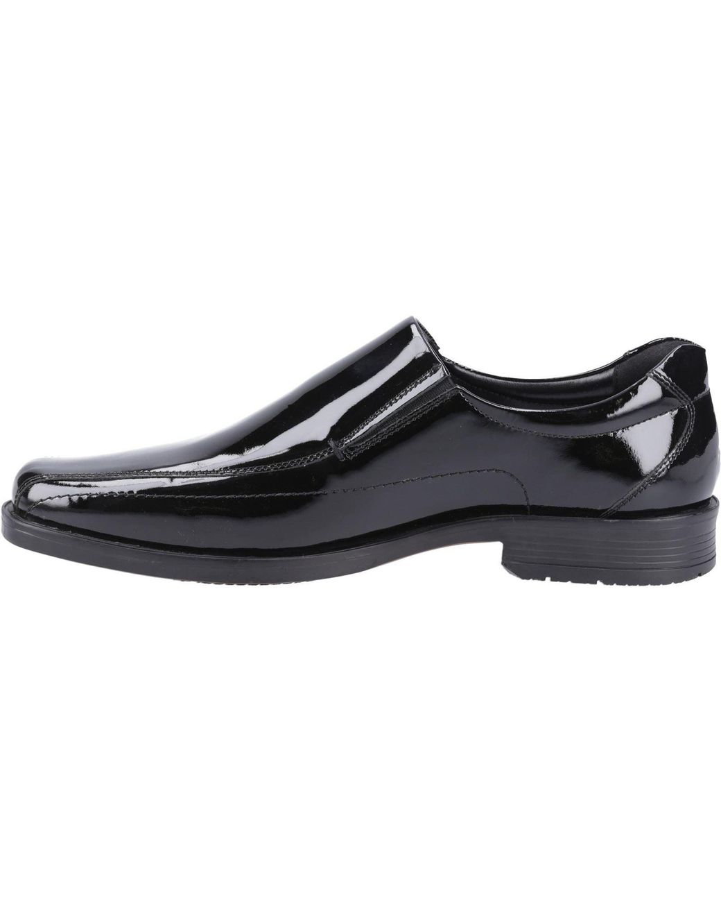 Hush Puppies Black Brody Leather Slip-On Shoes for men