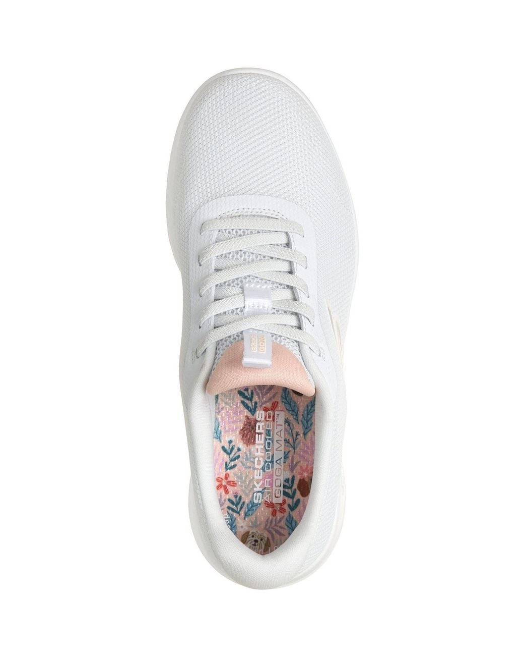 Skechers White Go Walk Joy Rina Textile /Coral Trainers