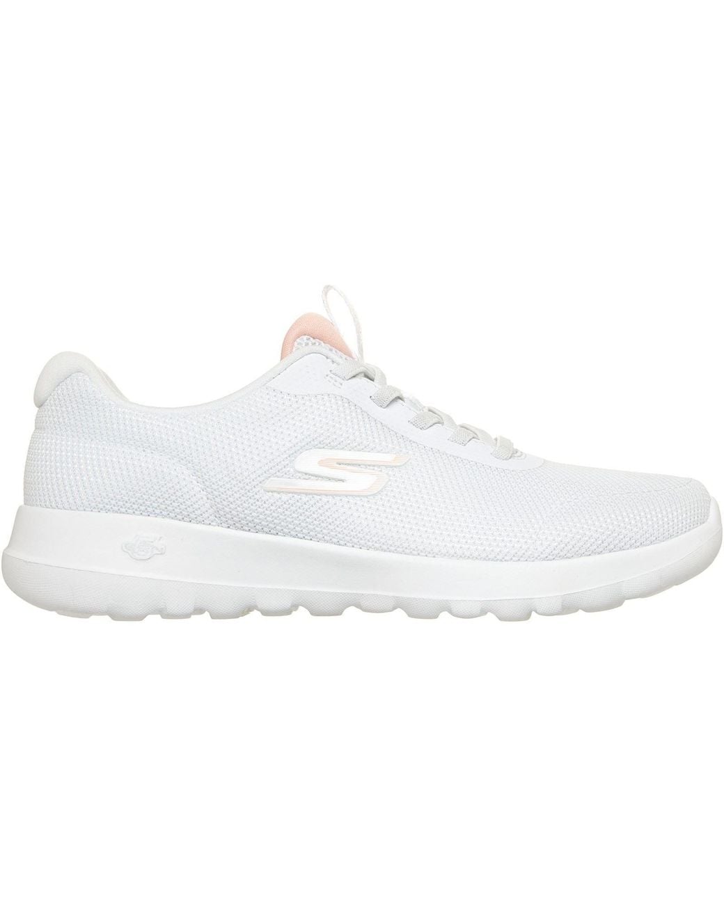 Skechers White Go Walk Joy Rina Textile /Coral Trainers