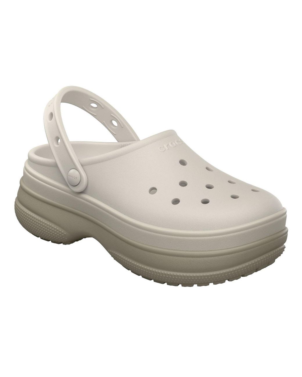 CROCSTM Gray Classic Stacked Synthetic Chalk Clogs