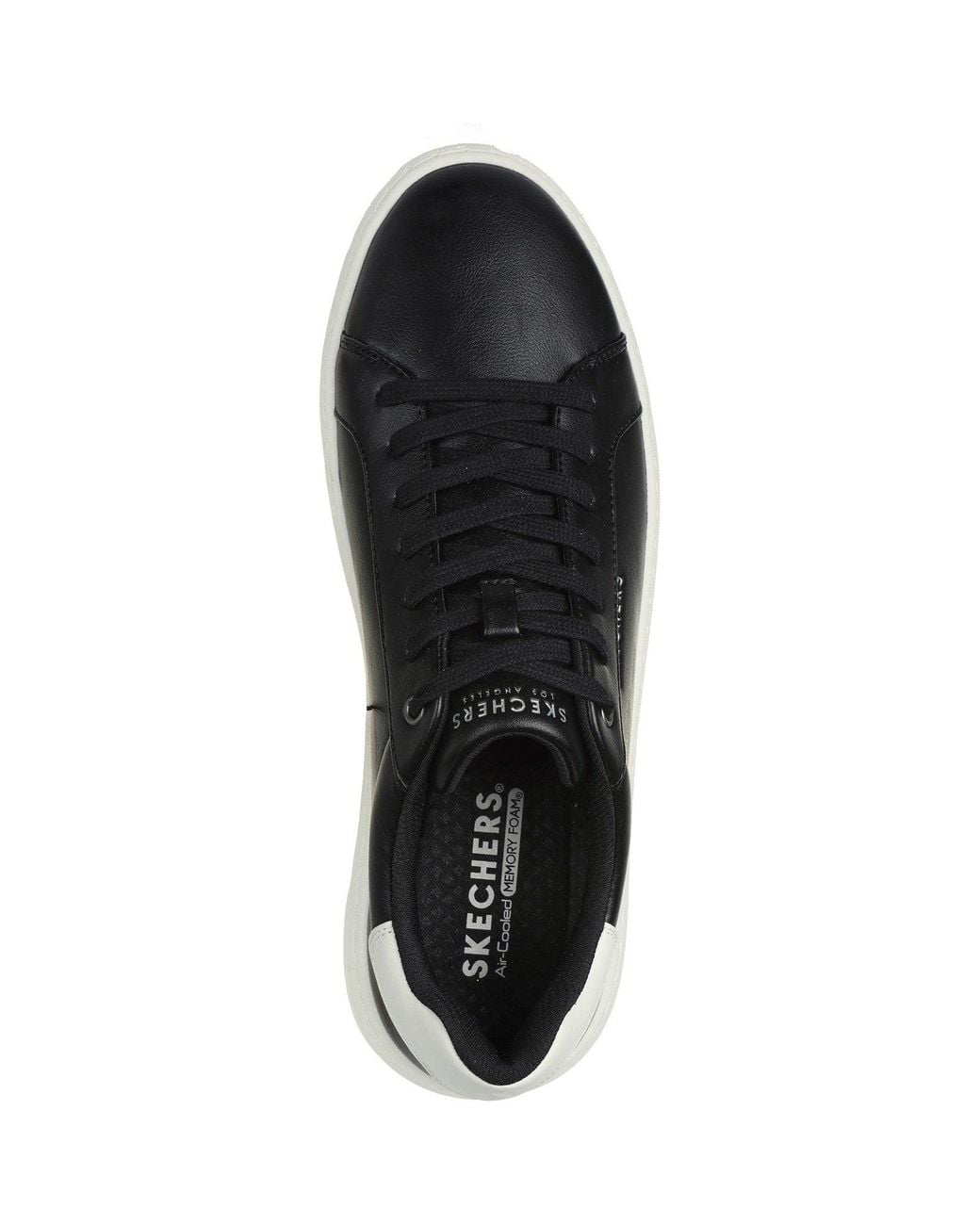 Skechers Black Court Break Suit Sneaker 183175-Blk Lace Up Shoes for men