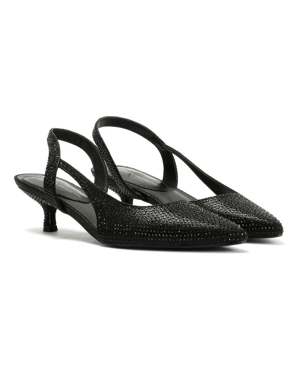 French Connection Black Venus Kitten Heels