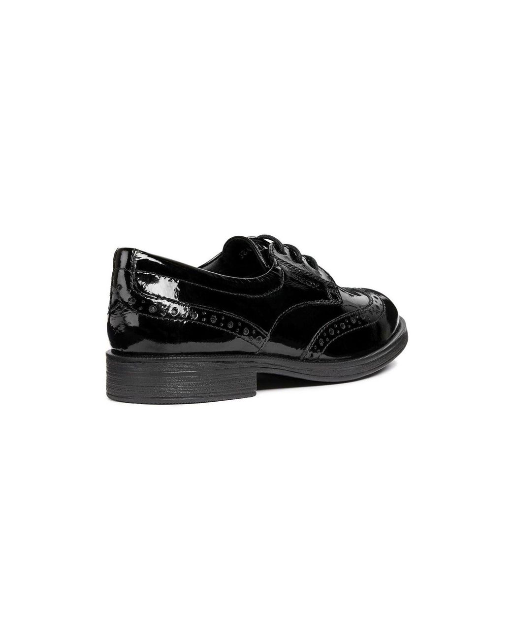 Geox Black J Agata D Leather Patent Brogues