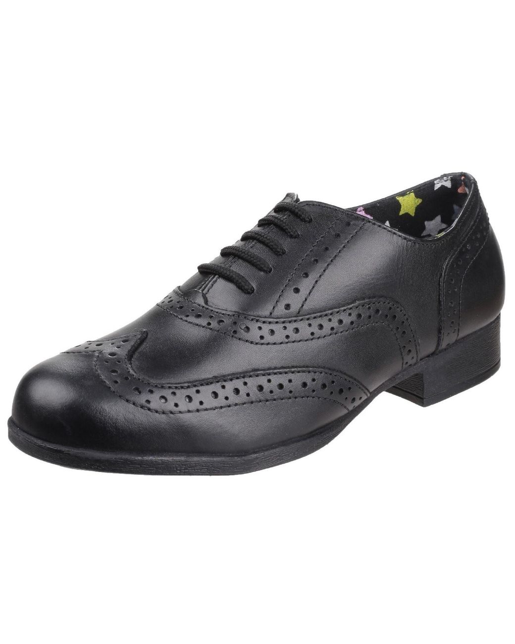 Hush Puppies Black Kada Senior Leather Girls's Brogues