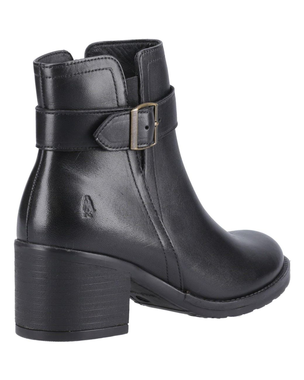 Hush Puppies Black Hensley Leather Heeled Ankle Boots