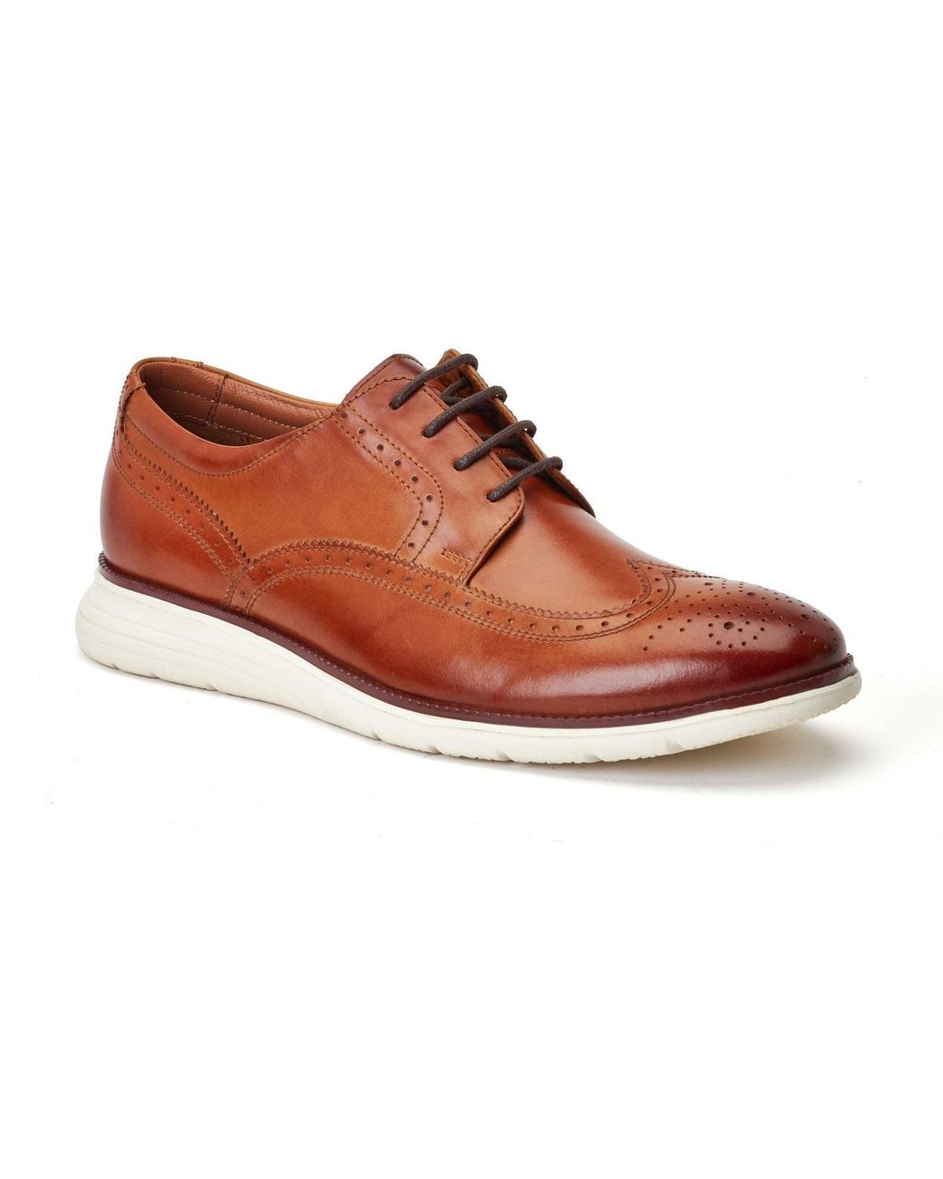 Base London Brown Flight Leather Burnt Brogues Shoes for men
