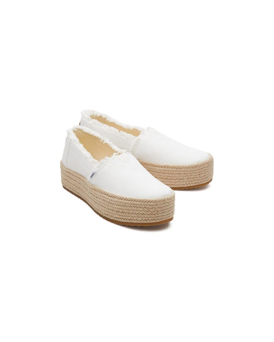 TOMS White Valencia 100% Cotton Espadrilles