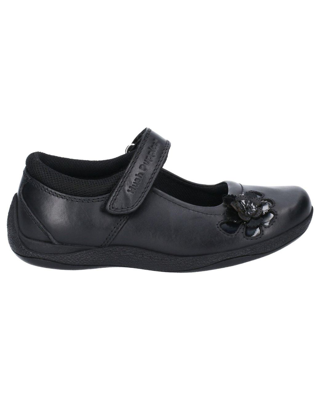 Hush Puppies Black Jessica Senior Leather Girls's Shoes