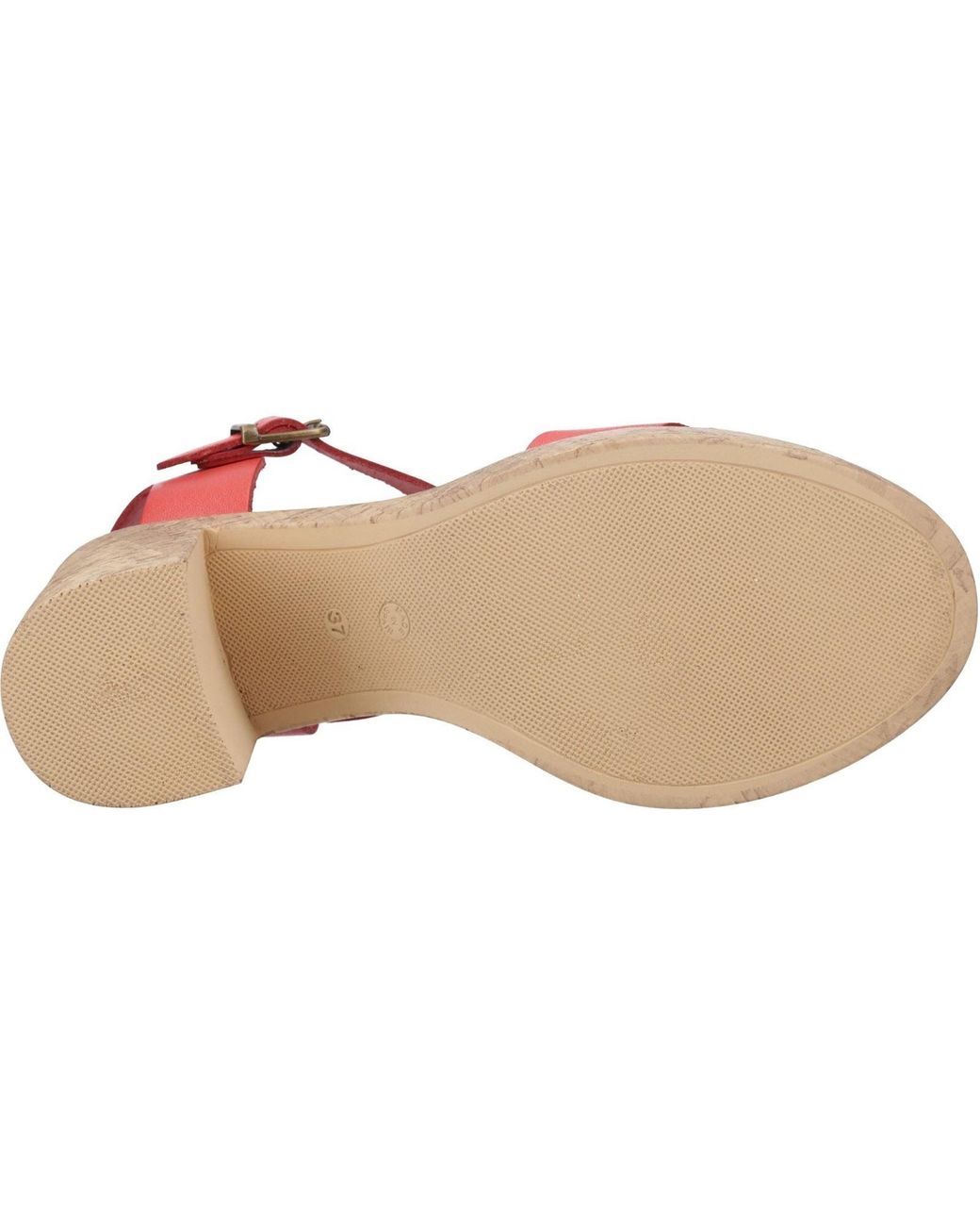 Hush Puppies Pink Georgia Cork Leather Coral Heels