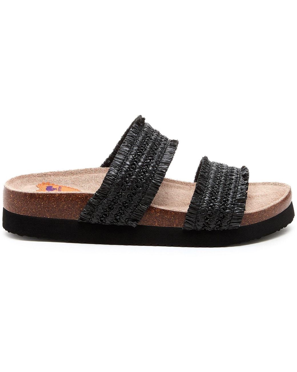 Rocket Dog Black Aruba Raffia Textile Sandals