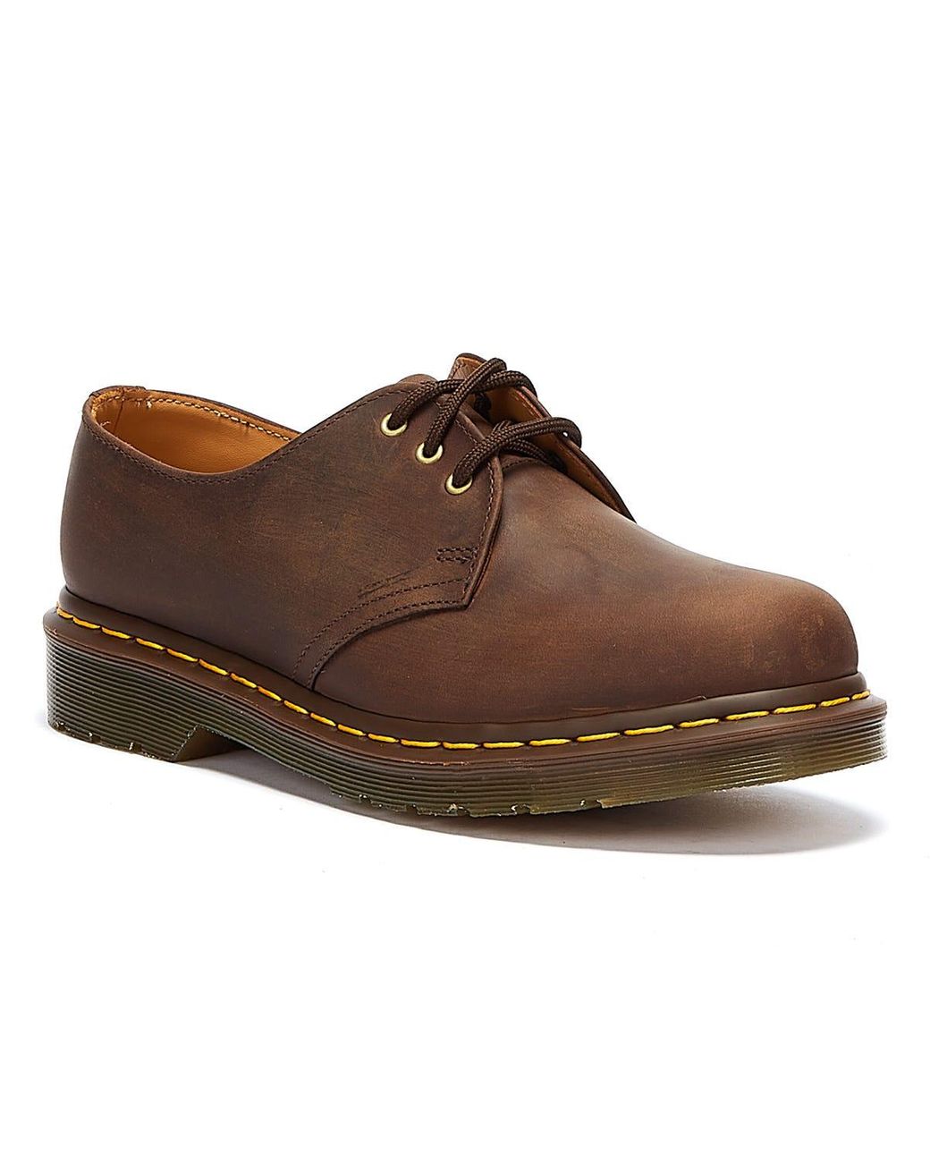 Dr. Martens Dr. Martens 1461 Crazy Horse Gaucho Leather Shoes in Brown -  Lyst