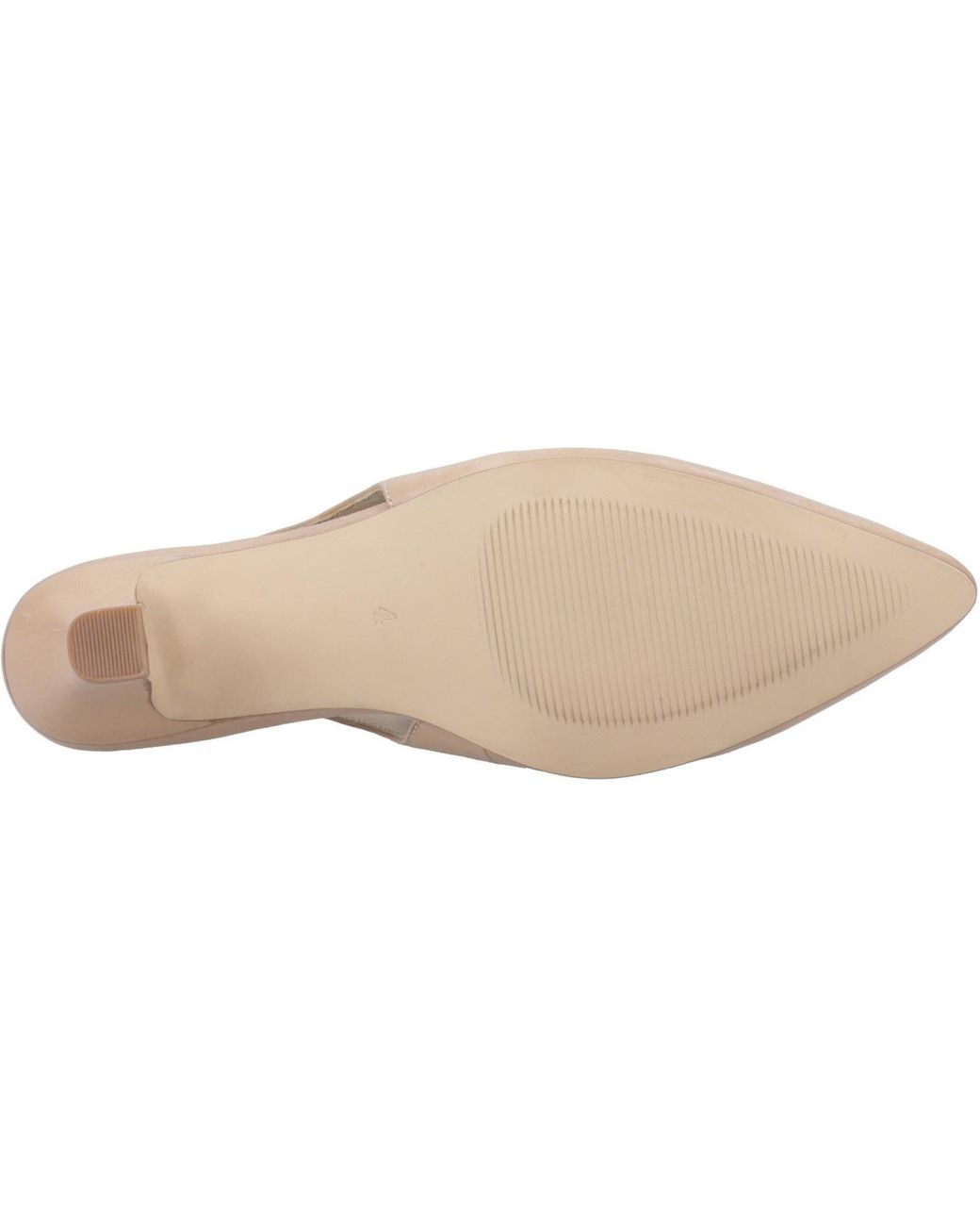 Hush Puppies Natural Nahla Leather Nude Pointy Slingback Heels
