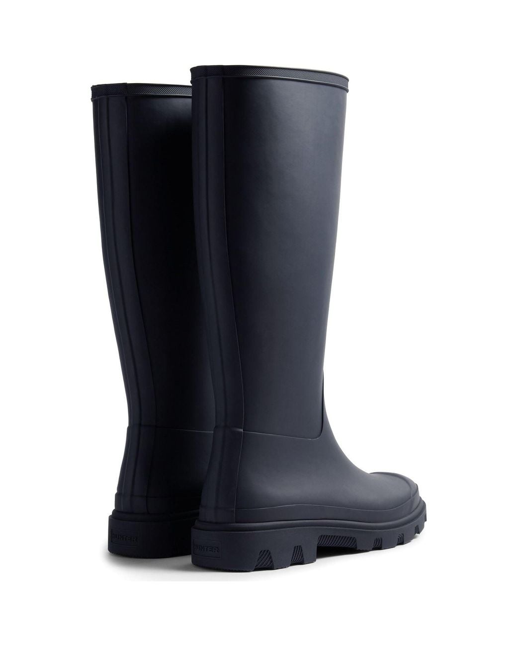 Hunter Blue Downpour Tall Rubber Wellington Boots for men