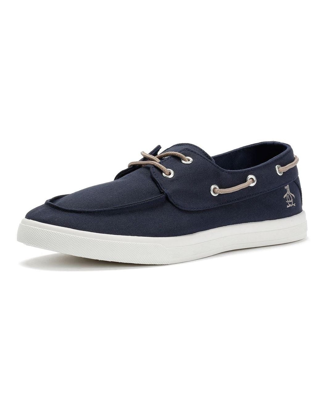 Original Penguin Blue Sailor Canvas Lace-Up Shoes for men