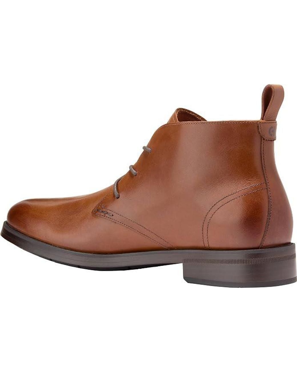 Cole Haan Brown Newmark Grand Flexcraft Leather Tan Chukka Boots for men
