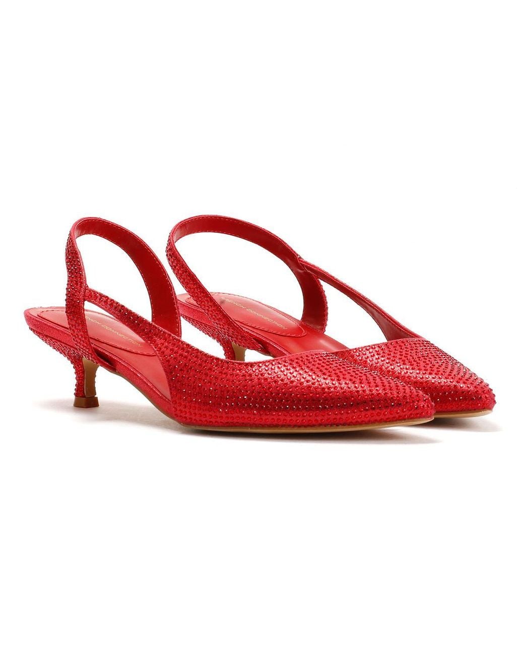 French Connection Red Venus Kitten Heels
