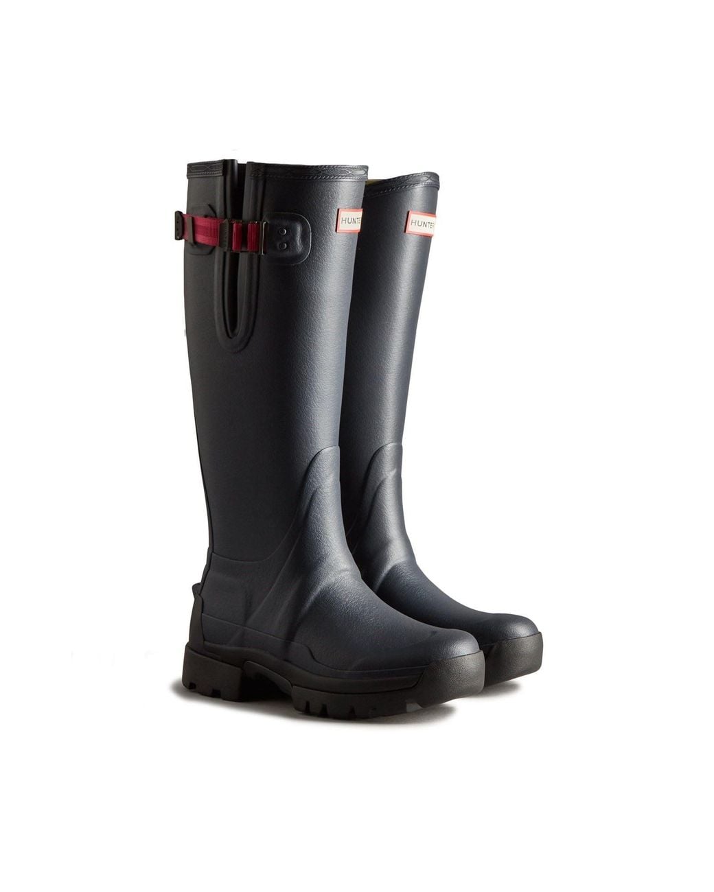 Hunter Black Balmoral Adjustable Neoprene Lined Wellington