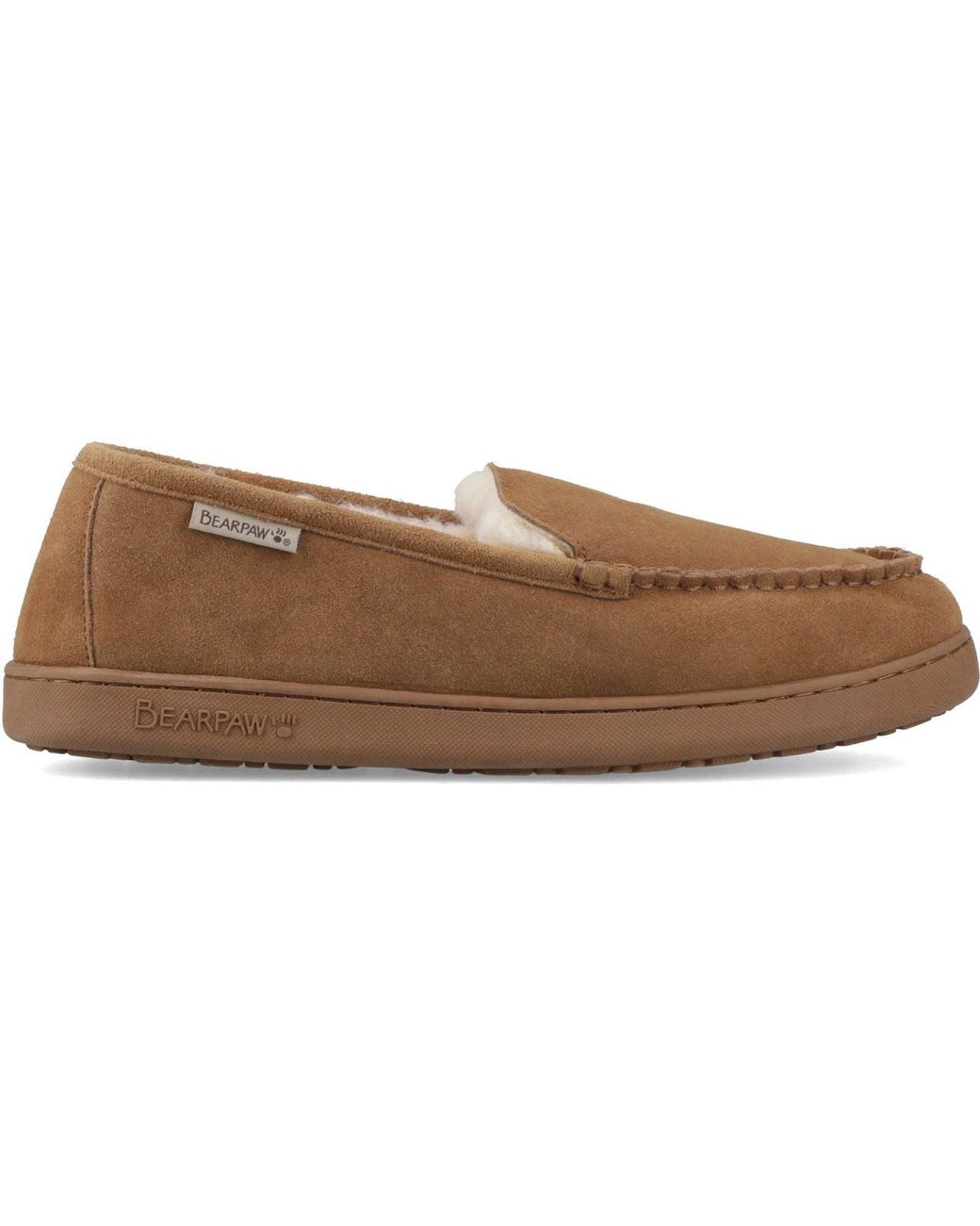 BEARPAW Brown Brian Suede Hickory Slippers for men