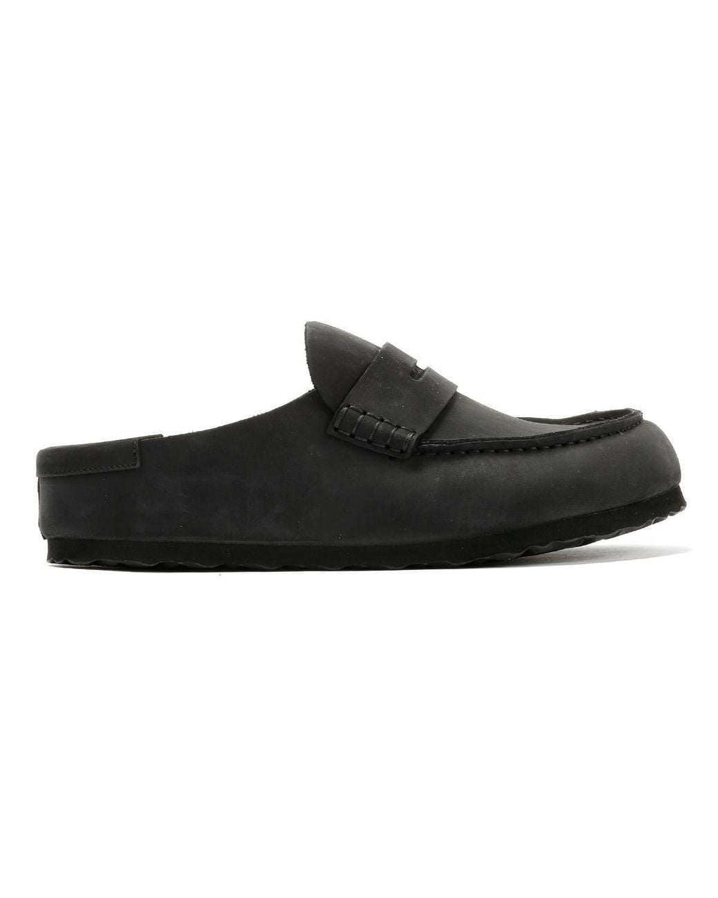 Birkenstock Black Naples Leather Regular Clogs