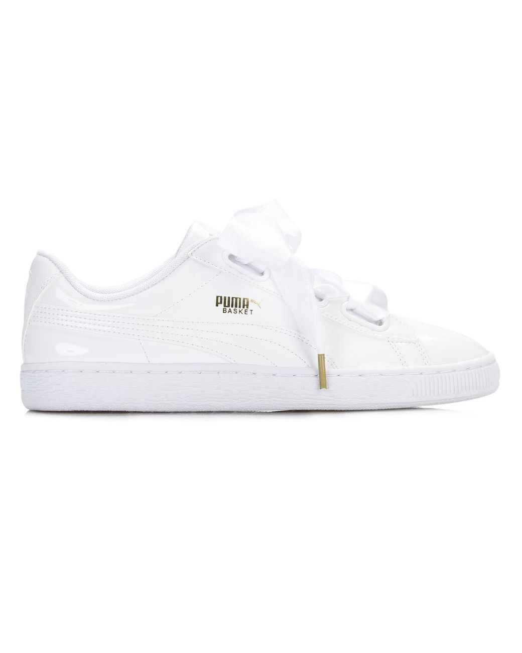white patent puma trainers