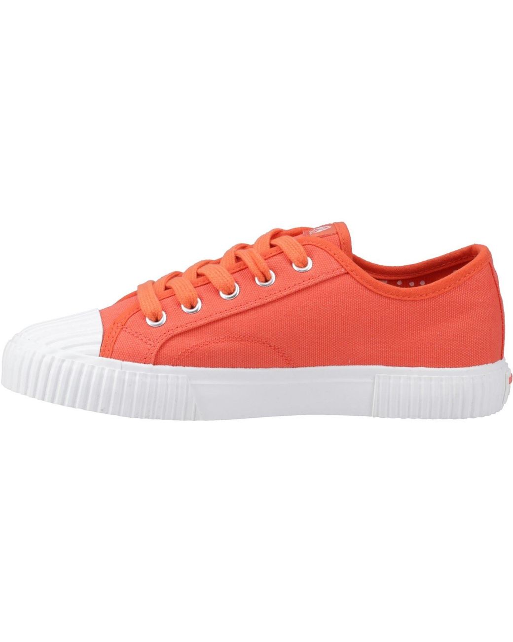Hush Puppies Red Freya Canvas Textile Trainers