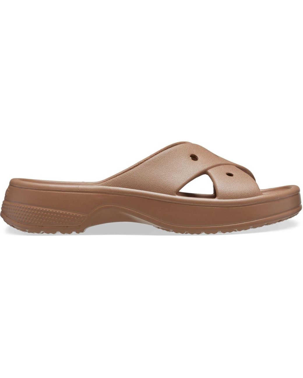 CROCSTM Brown Classic Cross Strap Synthetic Milk Chocolate Sandals