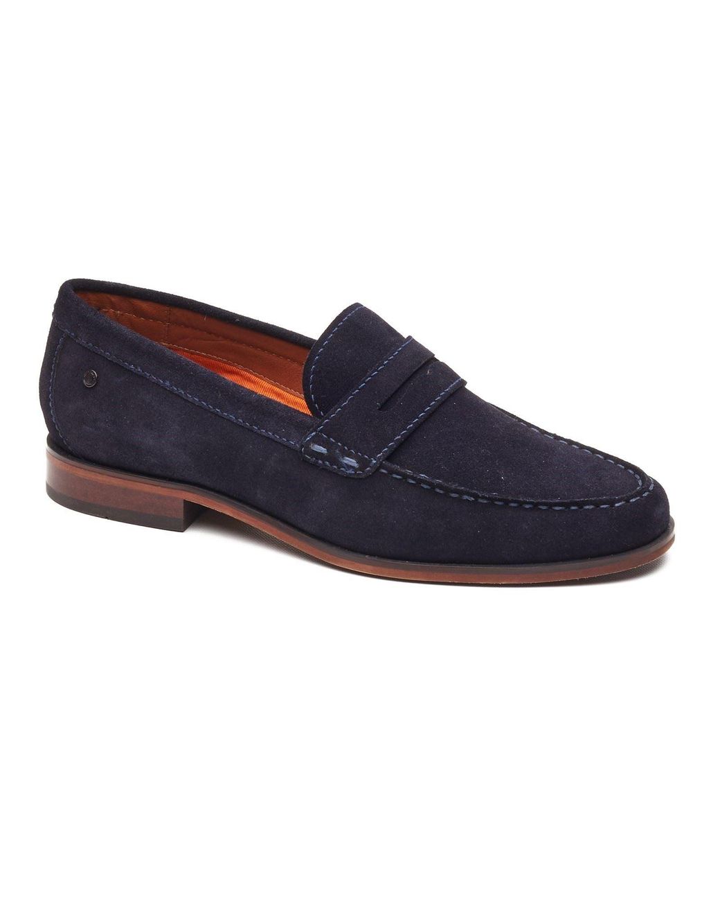 Base London Blue Slate Loafer Leather Loafers for men