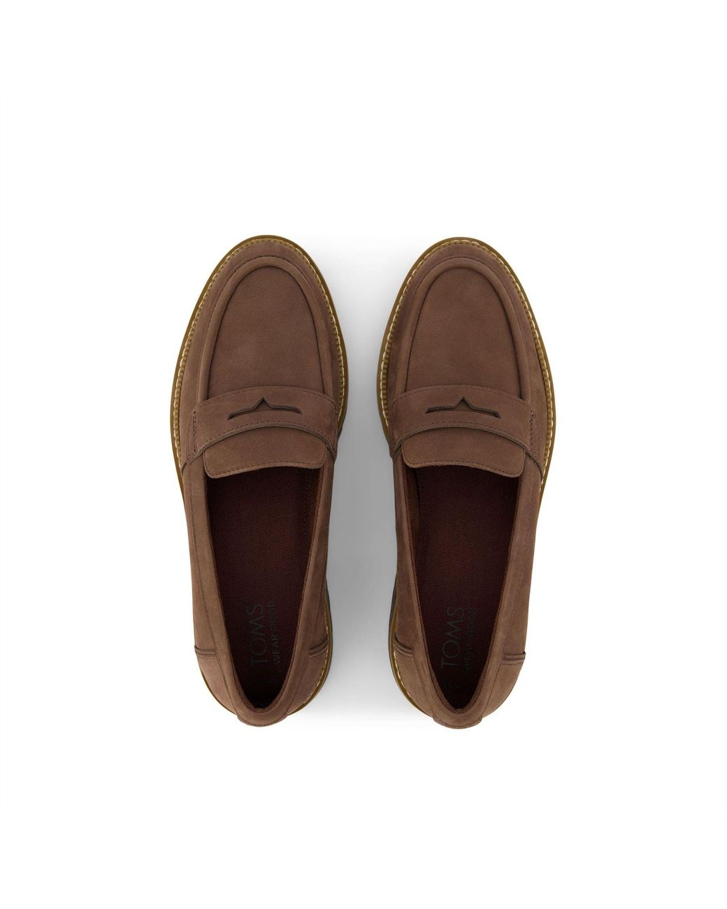 TOMS Brown Cara Leather Oak Loafers