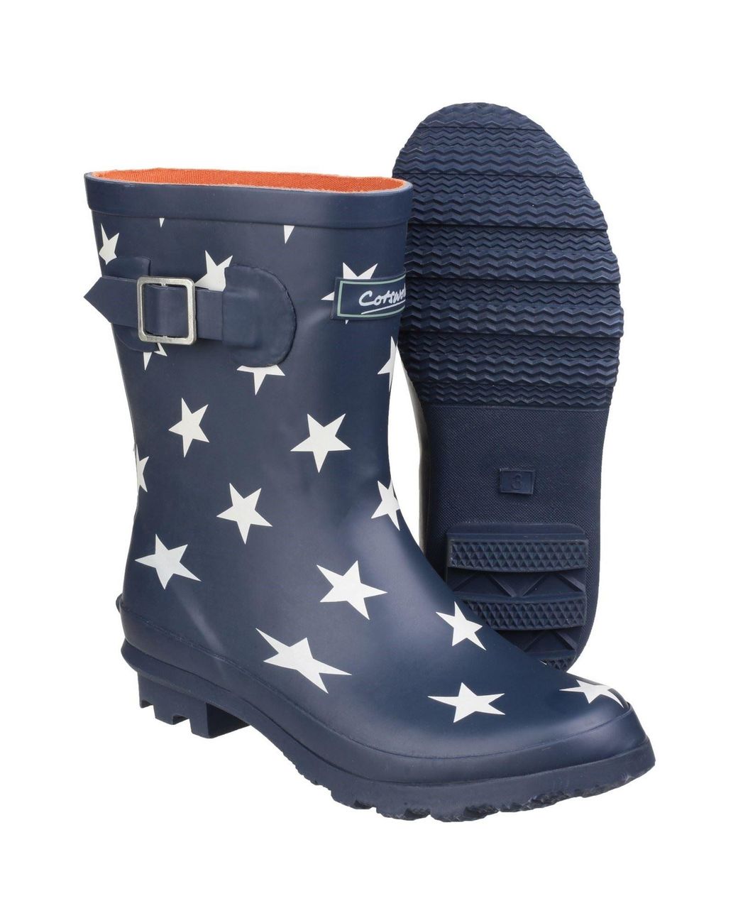 Cotswold Blue Badminton Rubber Star Slim Fit Wellington Boots