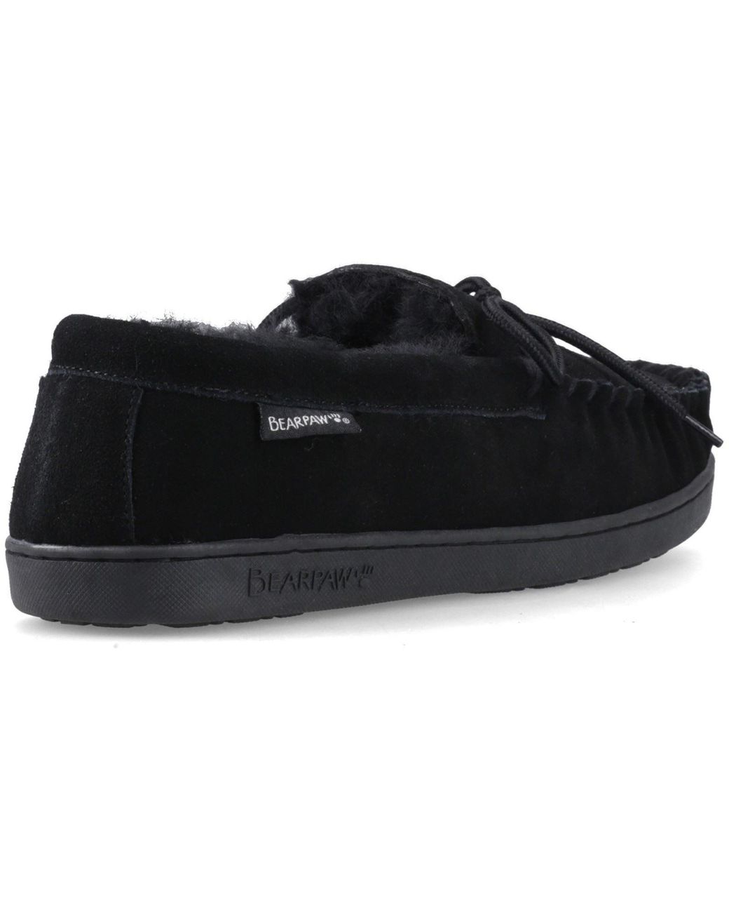 BEARPAW Black Moc Ii Suede Slippers for men
