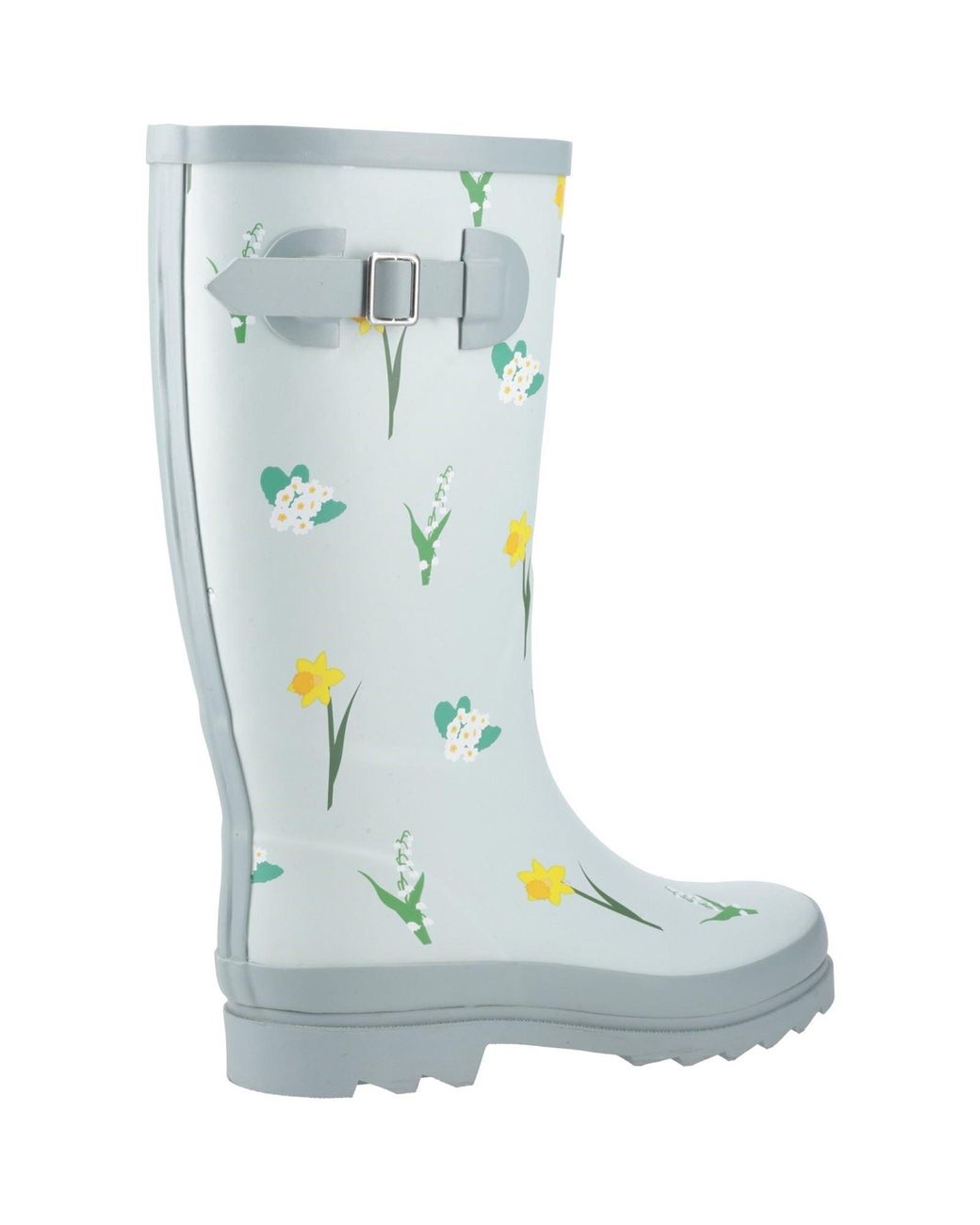 Cotswold Blue Wildflower Tall Rubber Mint Wellington Boots