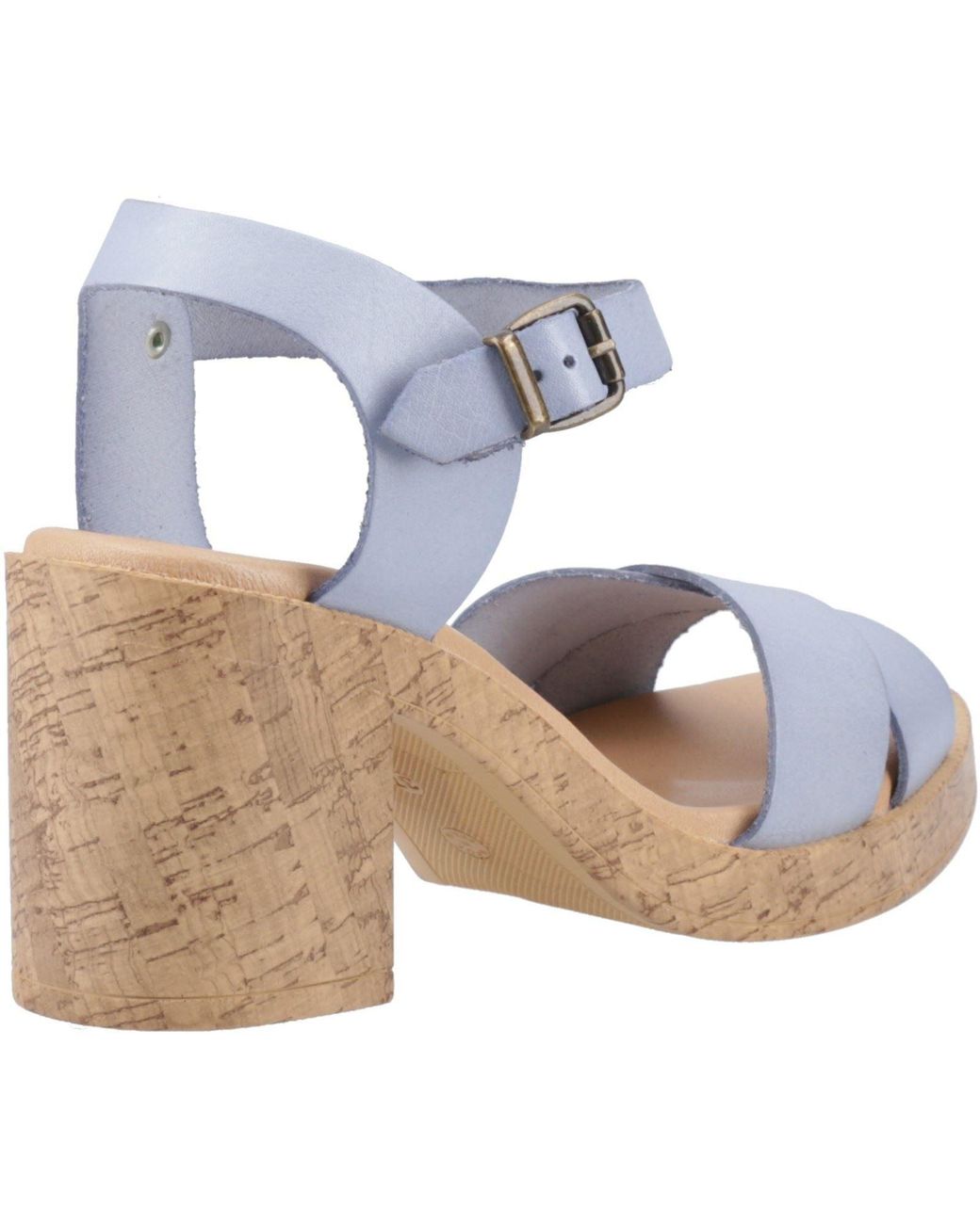 Hush Puppies Blue Georgia Cork Leather Heels