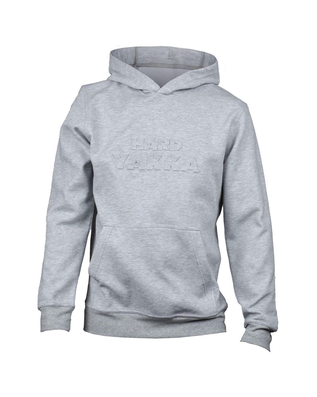 Hard Yakka Gray Embossed Pullover Cotton Hooded Sweatshirt for men
