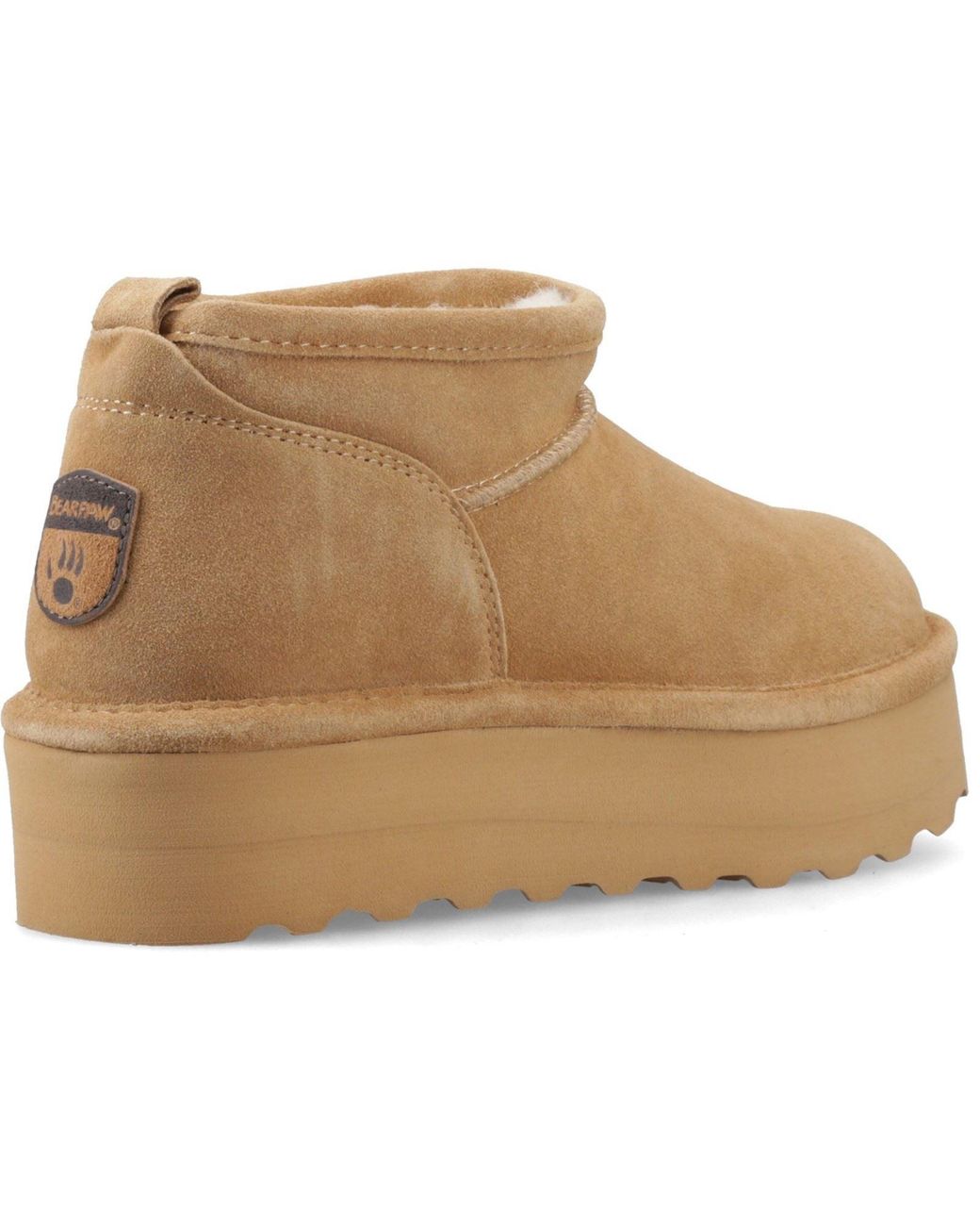 BEARPAW Natural Retro Super Shorty Suede Coffee Winter Ankle Boots