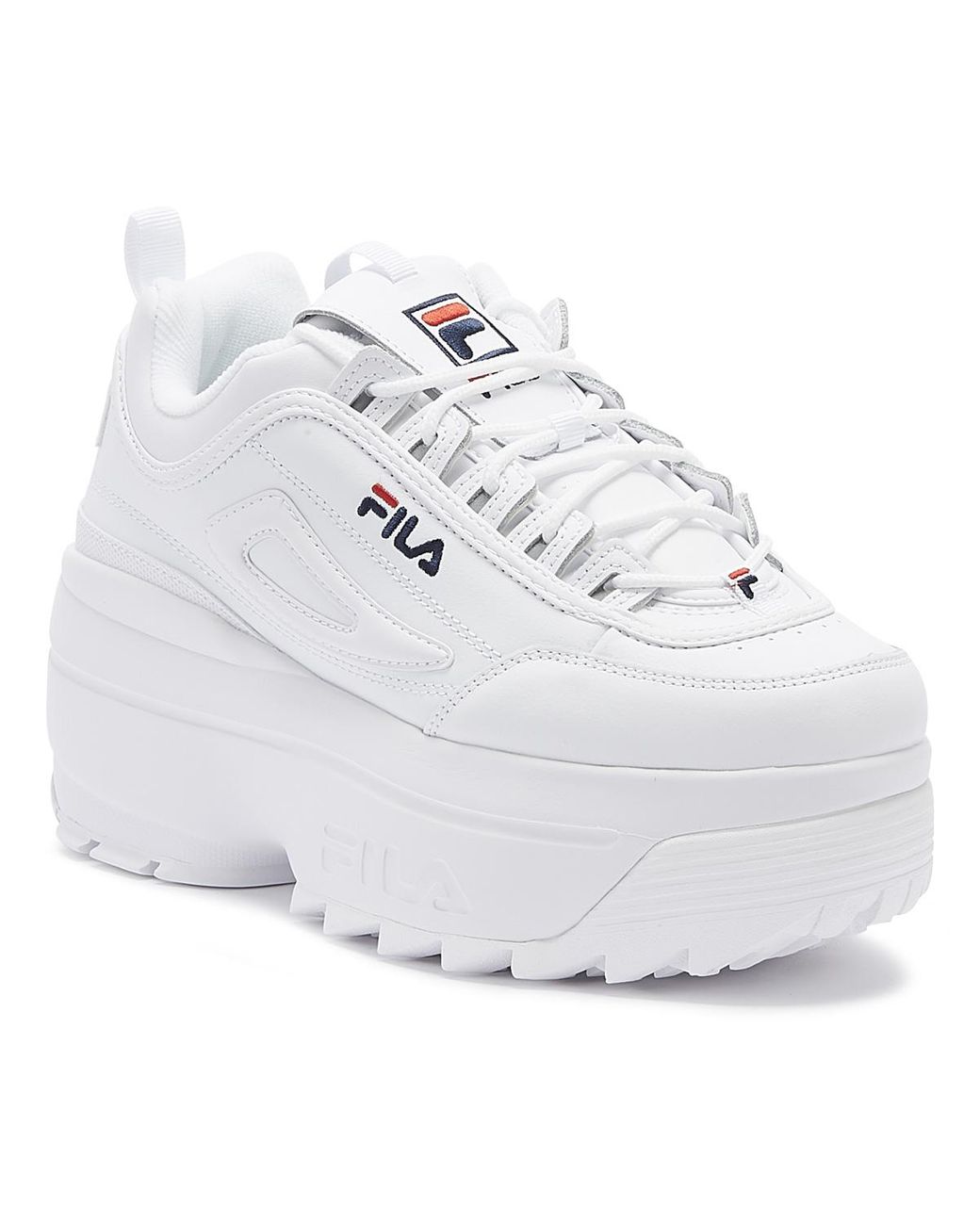fila disruptor core white trainers