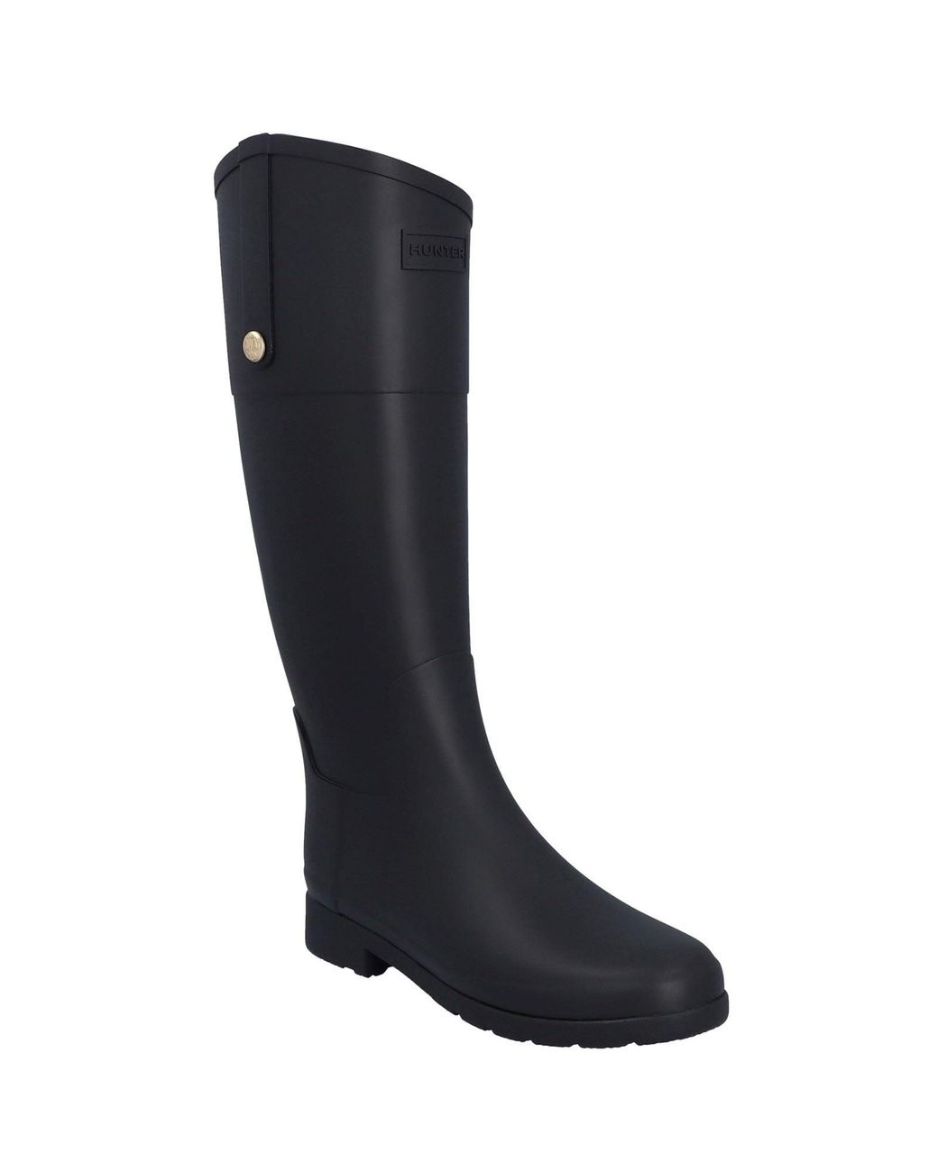 Hunter Black Refined Riding Boot Rubber Wellington Boots