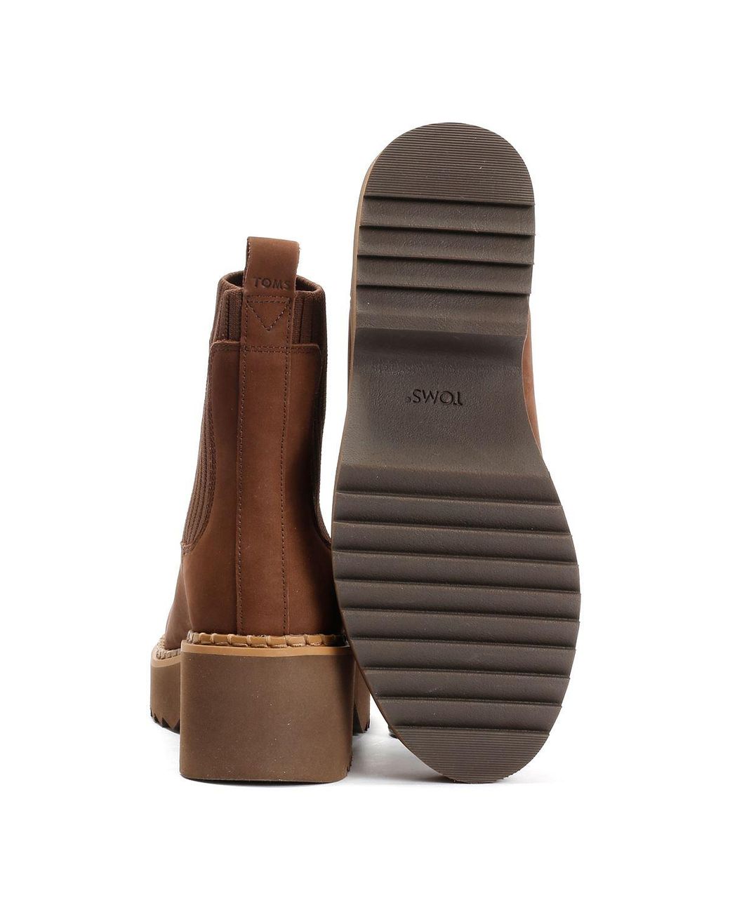 TOMS Brown Millie Nubuck Leather Dark Boots